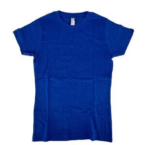 LAT Fine Jersey Tee Shirt Top Short Sleeves Crew Neck Royal Blue Girls Large